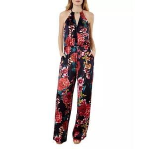 New NWT Karen Millen Size 8 Silk Floral Print Silk Jumpsuit NEW